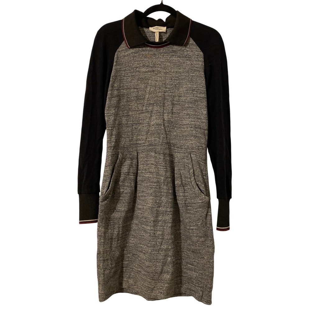Etoile Isabel Marant Collared Gray‎ Midi Dress 3 Preppy Academia Goth Designer
